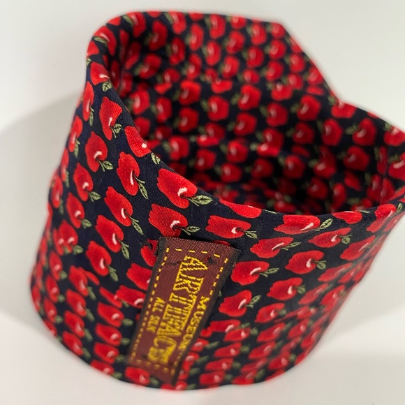 Museum Artifacts Silk Vintage Tie Artsy Novelty Apple Orchard - Picture 6 of 10